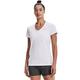 Under Armour Damen Tech Short Sleeve V - Solid, atmungsaktives Laufshirt für Frauen, kurzärmliges Trainingsshirt mit loser Passform