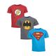 DC Comics Justice League Batman Superman Flash Big Boys 3 Pack T-Shirts 14-16