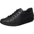 ECCO Damen Soft 2.0 Tie Tie Hohe Sneaker, Black With Black Sole, 37 EU