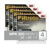 Filtrete 24x24x1 Air Filter MPR 300 MERV 5 Dust Reduction 4 Filters