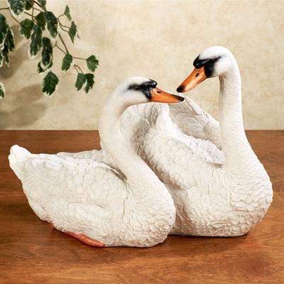 Serene Love Swan Sculpture White , White