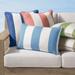 Resort Stripe Indoor/Outdoor Pillow - Square, Resort Stripe Dove Square, 24" x 24" Square, Individual - Frontgate