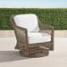 Hampton Swivel Lounge Chair in Driftwood Finish - Sailcloth Cobalt with Natural Piping - Frontgate