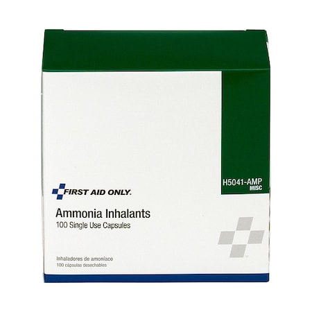 FIRST AID ONLY H5041-AMPGR Ammonia Inhalants Ampoules,0.3mL,100/Box