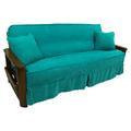 Blazing Needles Picasso Box Cushion Futon Slipcover Microfiber/Microsuede in Green/Blue | 54 W x 75 D in | Wayfair 9671-CD-MS-AB