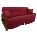 Blazing Needles Picasso Box Cushion Futon Slipcover Microfiber/Microsuede in Red/Brown | 54 W x 75 D in | Wayfair 9671-CD-MS-RW