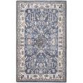 Blue/White 72 x 48 x 0.25 in Indoor Area Rug - World Menagerie Dewart Oriental Hand Knotted Yale Blue/Ivory Area Rug Viscose/ | Wayfair