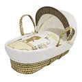 ELEGANT BABY Kinder Valley Beary Nice Cream Palm Moses Basket with Full Bedding Set with Adjustable Hood, Fibre Mattress and Padded Liner