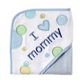 Luvable Friends I Love Family Hooded Towel, Blue Mommy