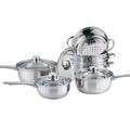 6Pc Stainless Steel Cookware Set - Includes 3 Steamers & 3 Saucepans with Ventilated Glass Lids | Mirror Polished, Handles, Kitchenware | Strong Quality, Long Lasting & Durable