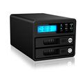 Raidon GR3680 SB3EXT. RAID Enclosure – 3.5 "/2.5 to 1x USB 3.0 UASP and 1x eSATA 2x SATA III/RAID 0.1 LCD black black 0GB