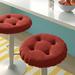 Wildon Home® Azilal Tufted Gripper Barstool Outdoor Cushion Set Polyester in Red/Brown | 2 H x 14 W in | Wayfair WFBS1302 28060160