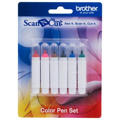 Brother ScanNCut Pens (6-Count) - Red/Pink/Brown/Black/Blue/Green - CAPEN1