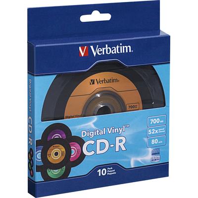 Verbatim Digital Vinyl 52x CD-R Discs (10-Pack) - Black/Orange - 97935