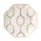 Wedgwood Gio Gold Bone China Abstract Modern Decorative Plate, Crystal in White | 1.8 H x 9.1 W x 9.1 D in | Wayfair 40007545