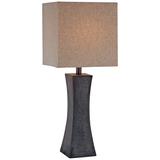 Lite Source Enkel Dark Walnut Concave Column Table Lamp