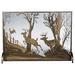 Meyda Lighting Deer on the Loose Single Panel Fireplace Screen in Brown | 31.5 H x 44 W x 44 D in | Wayfair 113656