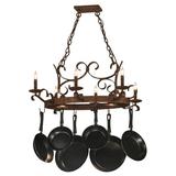 Meyda Lighting Handforged Oval Handcrafted 6 Light Pot Rack Metal | 67 H x 36 W x 30 D in | Wayfair 149135