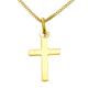 Alexander Castle Small Plain Solid 9ct Gold Cross Necklace for Women & Children- Gold Cross Necklace Pendant with 18" 9ct Gold Chain & Jewellery Gift Box - 22mm x 12mm