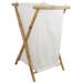 Bay Isle Home™ Whobrey Laundry Hamper Canvas/Bamboo in Blue/Gray | 33 H in | Wayfair BAYI1746 27913365