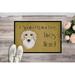 Caroline's Treasures Longhair Dachshund Spoiled Dog Lives Here Non-Slip Outdoor Door Mat Synthetics in White | 24 W x 36 D in | Wayfair BB1460JMAT