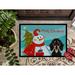 Caroline's Treasures Snowman w/ Smooth Black & Tan Dachshund Non-Slip Outdoor Door Mat Synthetics | 18 W x 27 D in | Wayfair BB1835MAT