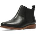 Clarks Damen Taylor Shine Chelsea Boots, Schwarzes Leder, 42 EU