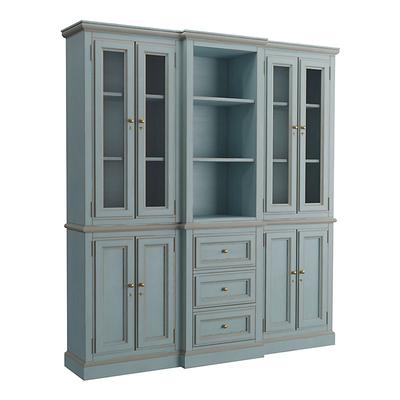 Casa Florentina Piave Breakfront - Distressed Blue Gray - Ballard Designs