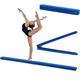 Fun!ture 7ft Folding Gymnastics Balance Beam | Faux Suede | Kids Fitness Training | Home Gym Exercise | Stainless Steel Feet | Soft-Close Hinges | Non Slip | Made in the UK (Blue)