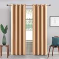 Imperial Rooms Eyelet Curtains 90x90 Drop - Thermal Eyelet Blackout Curtains Large Door Insulated Panels for Bedroom Living Room (Beige, 228 x 228 Cm)