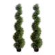 Best Artificial Pair of 120cm 4ft Cedar Conifer Spiral Topiary Trees **UV Fade Protected**