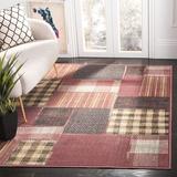 Red Rectangle 4' x 5'7" Area Rug - Loon Peak® Guyot Performance Patchwork Rug 48.0 x 0.14 in brown/gray/indigo/pink/Polyester/Viscose/Cotton | Wayfair