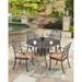 One Allium Way® Strickland 5 Piece Outdoor Dining Set w/ Cushions Metal in Gray/Black | 29 H x 48 W x 48 D in | Wayfair OAWY3186 27979715