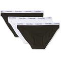 Calvin Klein Women Carousel 3-Pack Bikini Briefs, Black/White/Black, Black, 12 (Brand size: M)