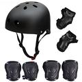 Skateboard/Skate Protection Set with Helmet Helmet with 6pcs Elbow Knee Wrist Pads for Kids BMX/Skateboard/Scooter (Black,S)