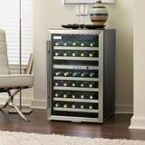 Danby Designer 38 Bottle Dual Zone Freestanding Wine Refrigerator in Black/Gray | 33.13 H x 24.94 W x 19.44 D in | Wayfair DWC114BLSDD