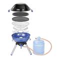 Campingaz Party Grill 400, All-in-One Portable Camping BBQ, with Grid, Griddle and Plancha, Lid Doubles as a Wok, 2000 W, Blue