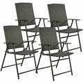 Costway Set of 4 Rattan Folding Chairs