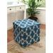 123 Creations 17" Wide Cotton Blend Square Geometric Cube Ottoman Linen in Blue | 17 H x 17 W x 17 D in | Wayfair CS099CB-NY17