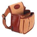 TOURBON Hunting Rifle Shotgun Ammo Belt Shell Cartridge Holder Bag - Canvas and Leather (Khaki)