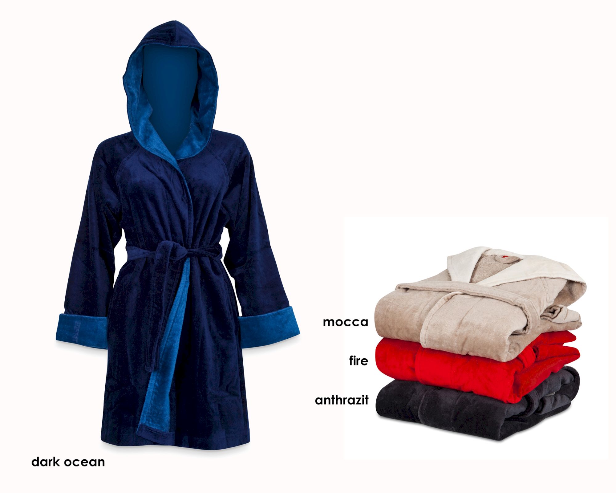 Esprit Duo Velour Bademantel mocca large Image