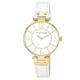 Anne Klein Women's Chelsea Quartz Watch with White Dial Analogue Display and White Leather Strap 10/N9168WTWT
