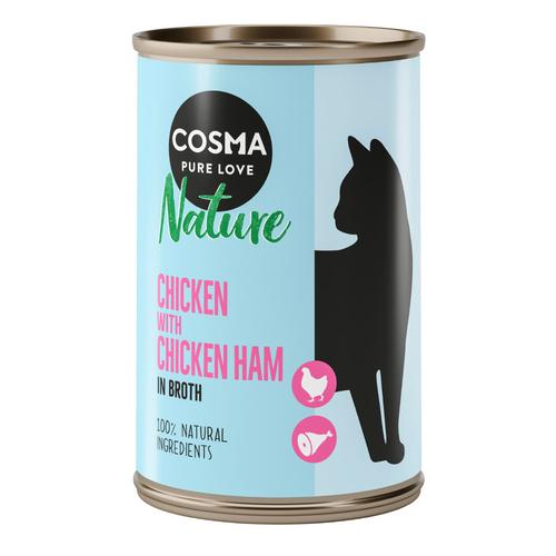 12 x 140g Huhn & Hühnerschinken Cosma Nature Katzenfutter nass