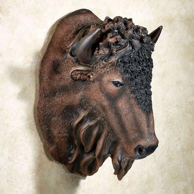 Buffalo Head Wall Art Brown , Brown