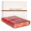 Venezia Romantica Large Leather Bound Journal, Writing Notebook, Travel Diary & Notepad, Gift Idea for Man & Woman, Including Gift Box, A5 (15x21 cm) Red