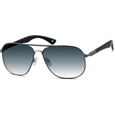 Zenni Men's Aviator Rx Sunglasses Black Stainless Steel Full Rim Frame
