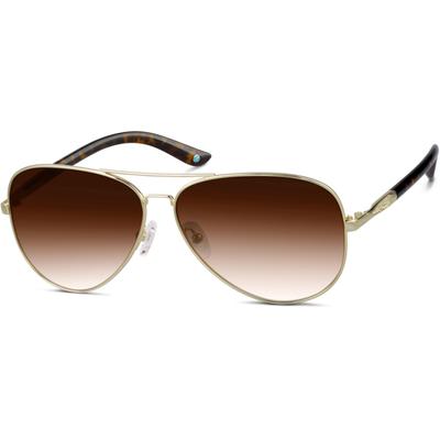 Zenni Men's Aviator Rx Sunglasses Gold Stainless Steel Full Rim Frame