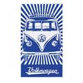 BRISA VW Collection - Volkswagen Beach Bath Sauna Towel in T1 Bus Campervan Design (Samba Stripes/Blue)