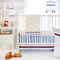 My Baby Sam First Mate 3pc Bedding Set, Navy and White, Standard Crib/Toddler