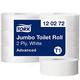 Tork Jumbo Two Ply Toilet Paper Rolls Compatible with T1 Jumbo Toilet System, Pack of 6 Rolls (6 x 1800 Sheets)